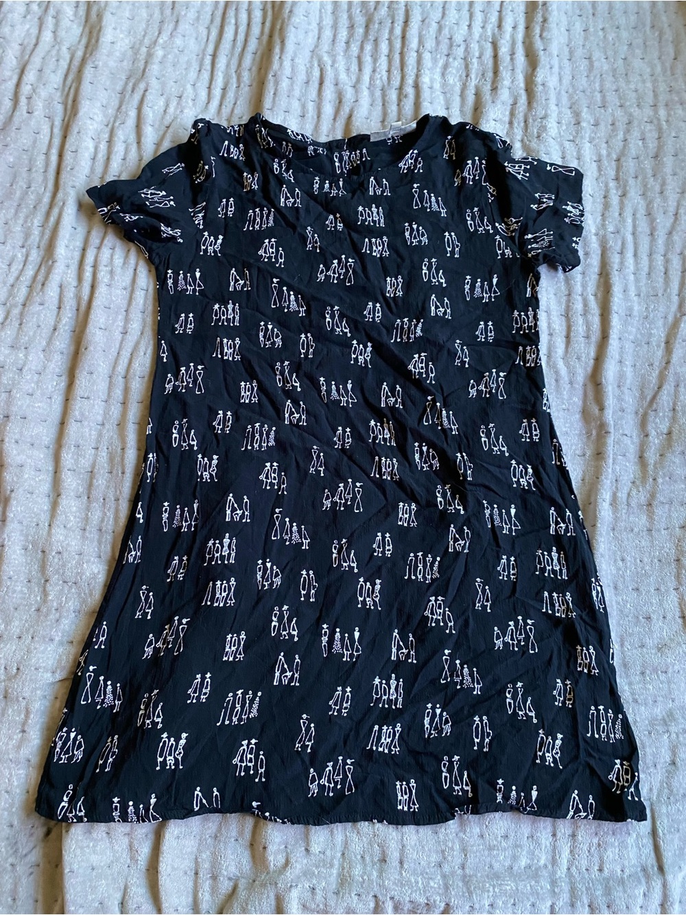 Vtg DAVID DART Fashion Illustration Mini Dress